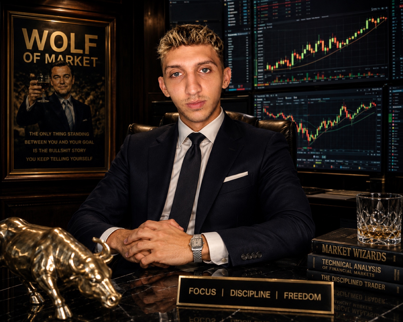 Alessio, The Wolf of Market, at his trading desk